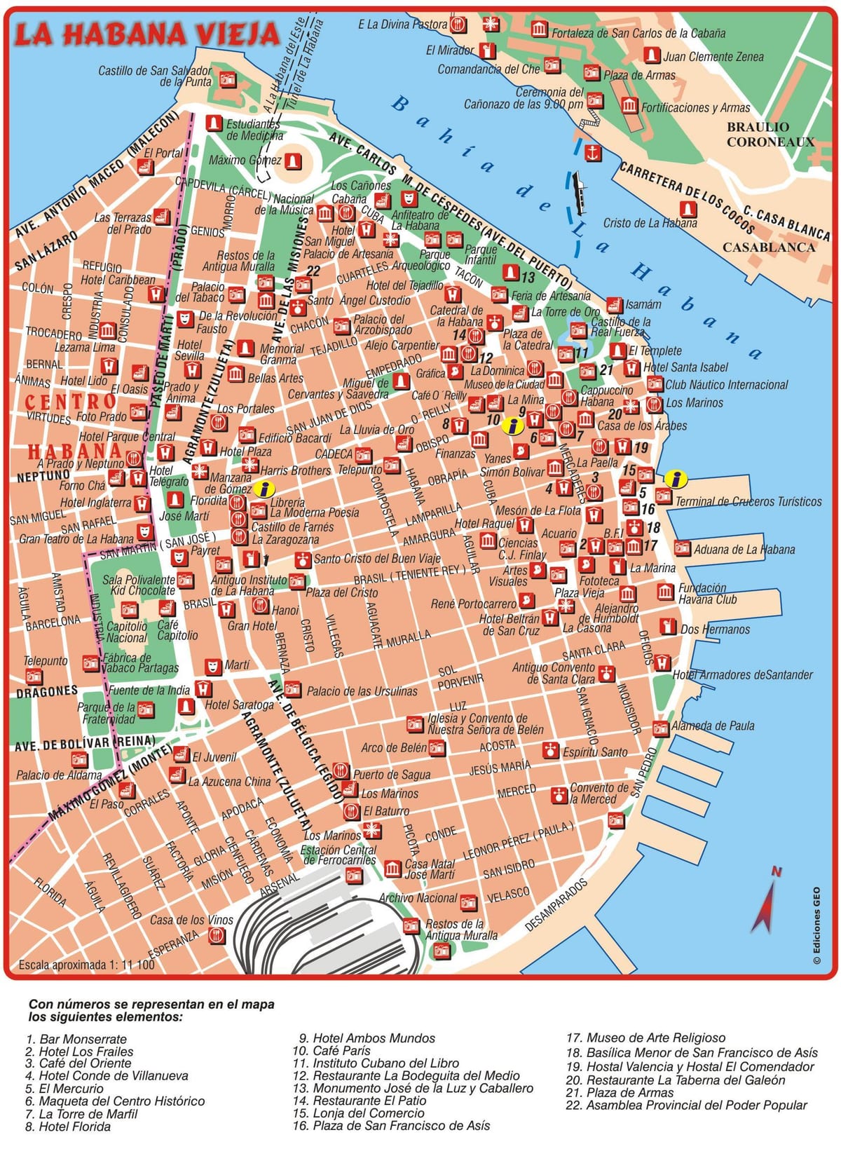 alde zaharra Habanako mapa