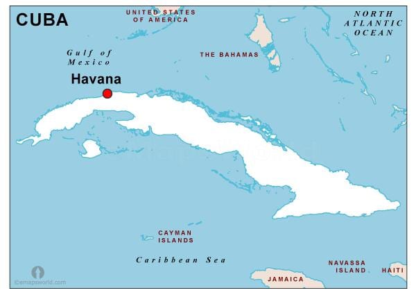 mapa hiriburua Cuba