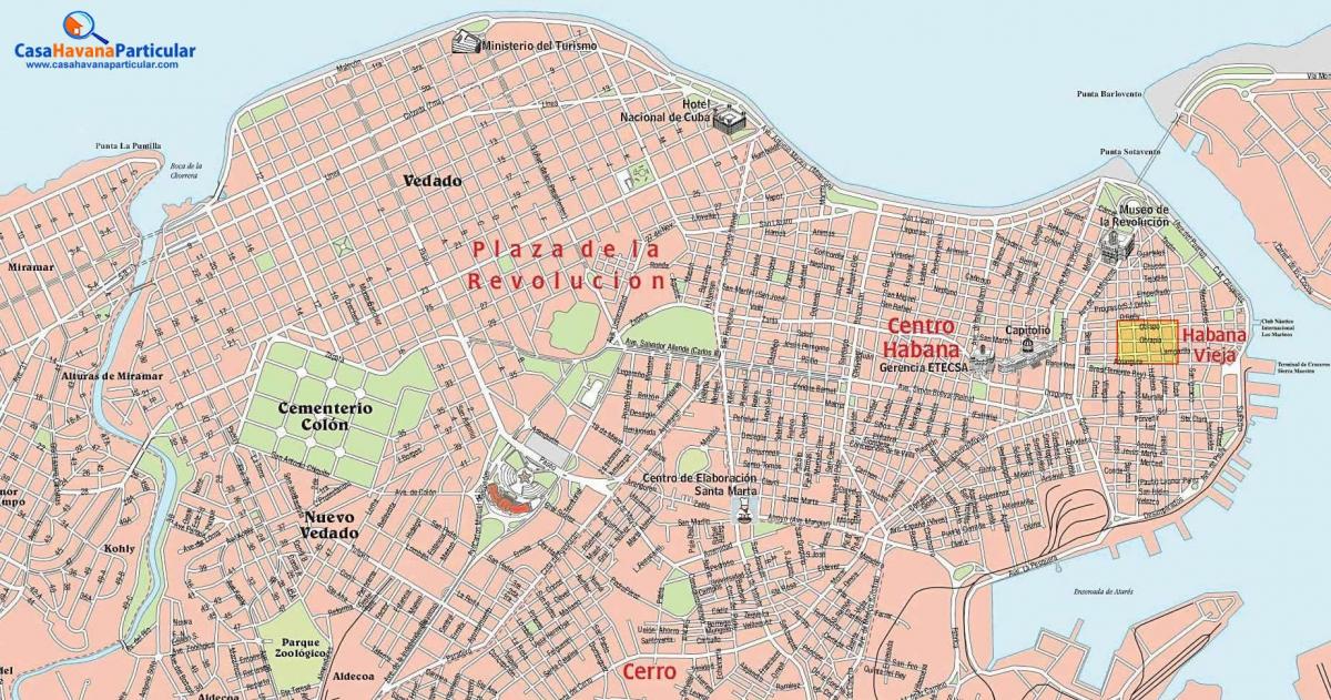 kale-mapa zaharra Habana, Kuba