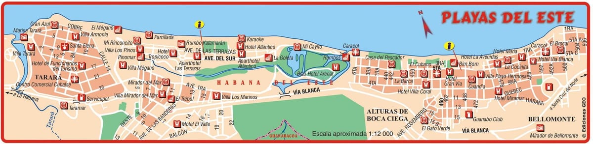 mapa playa del este Cuba